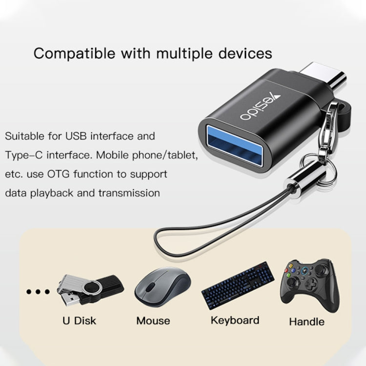 Adaptador de conector mini OTG con llavero, Yesido GS06 Type-C to USB 3.0, Yesido GS07 Micro USB to USB 2.0