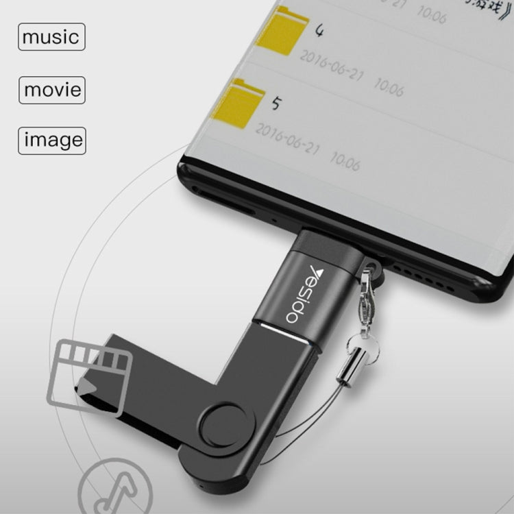 Adaptador de conector mini OTG con llavero, Yesido GS06 Type-C to USB 3.0, Yesido GS07 Micro USB to USB 2.0