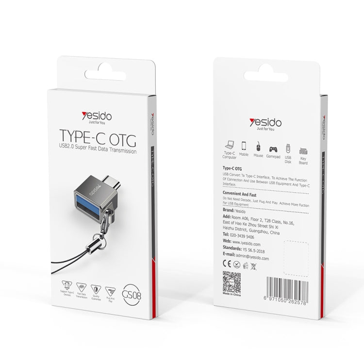 Yesido GS08 Type-C a USB 3.0 OTG Mini adaptador de conector con llavero