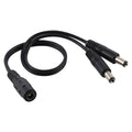 5,5 x 2,1 mm, 1 a 2 hembra a macho, adaptador divisor de alimentación de CC, cable de alimentación, longitud del cable: 30 cm