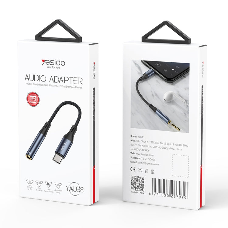 Yesido YAU38 Tipo-C a adaptador de audio hembra de 3,5 mm, YAU38