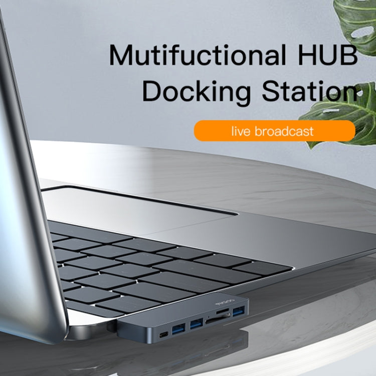 Yesido HB10 6 en 1 Puertos USB-C / Type-C Estación de acoplamiento multifuncional Adaptador HUB, HB10
