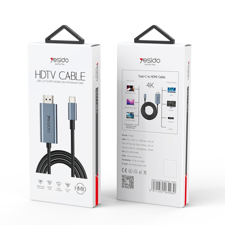 Cable adaptador Yesido HM10 USB-C / Type-C a HDMI HD, HM10