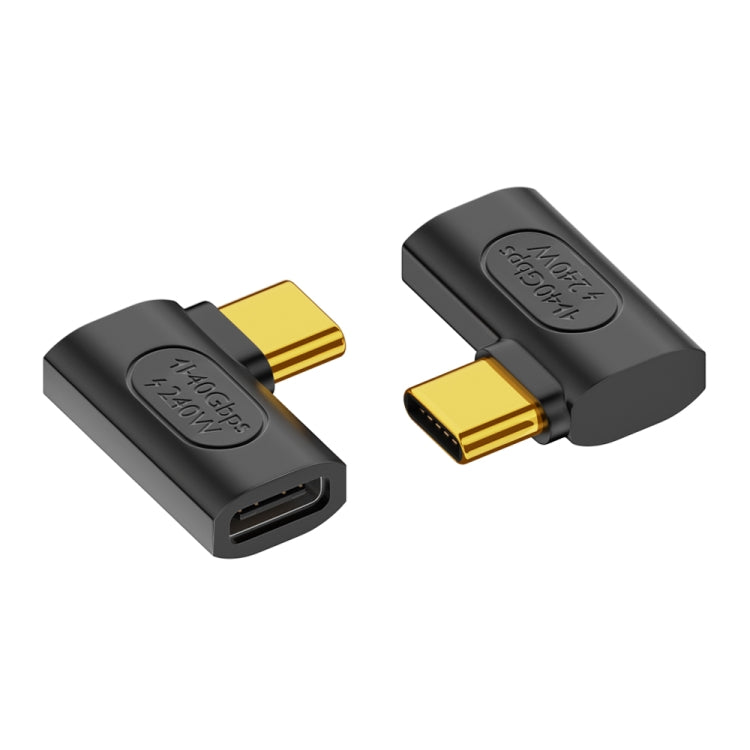 40Gbps 240W USB-C/Tipo-C Hembra a USB-C/Tipo-C Adaptador Curvo Lateral Macho, Side Bend Adapter
