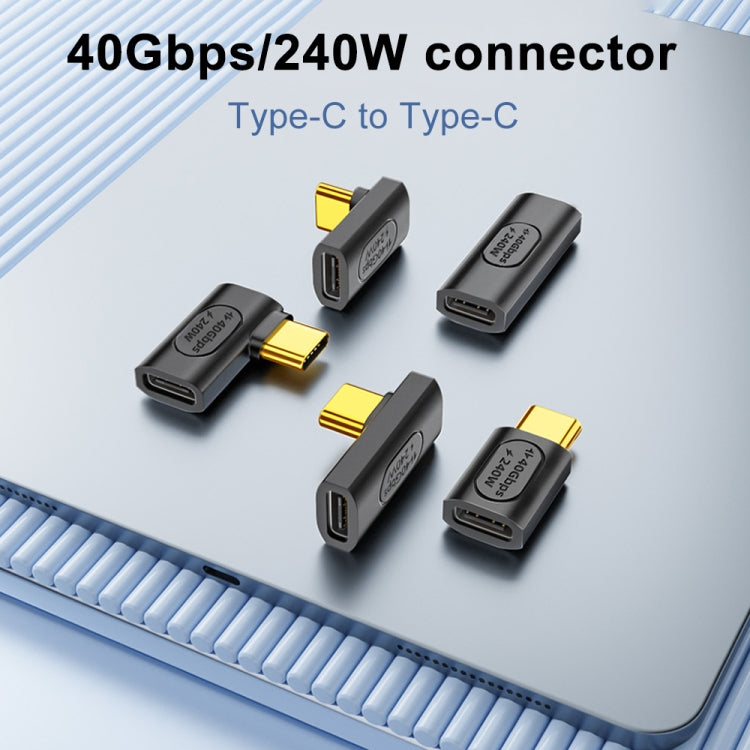 40Gbps 240W USB-C/Tipo-C Hembra a USB-C/Tipo-C Adaptador Curvo Lateral Macho, Side Bend Adapter