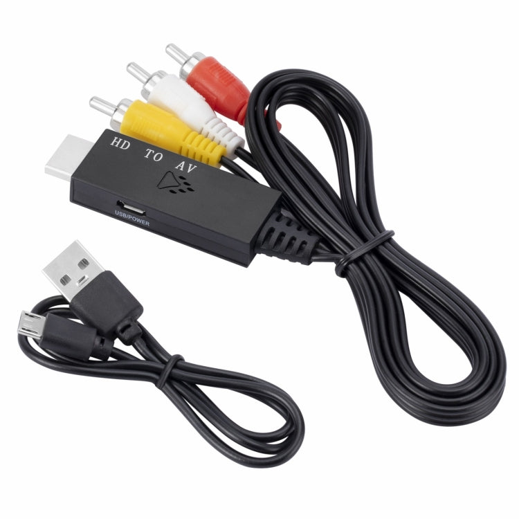Convertidor HDMI a AV 1080P HD, Longitud: 1m