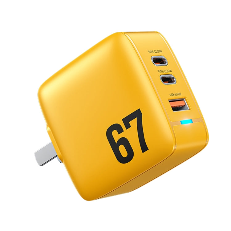 Cargador WK WP-U141 67W USB+Doble USB-C / Type-C GaN, CN Plug, US Plug, EU Plug, UK Plug