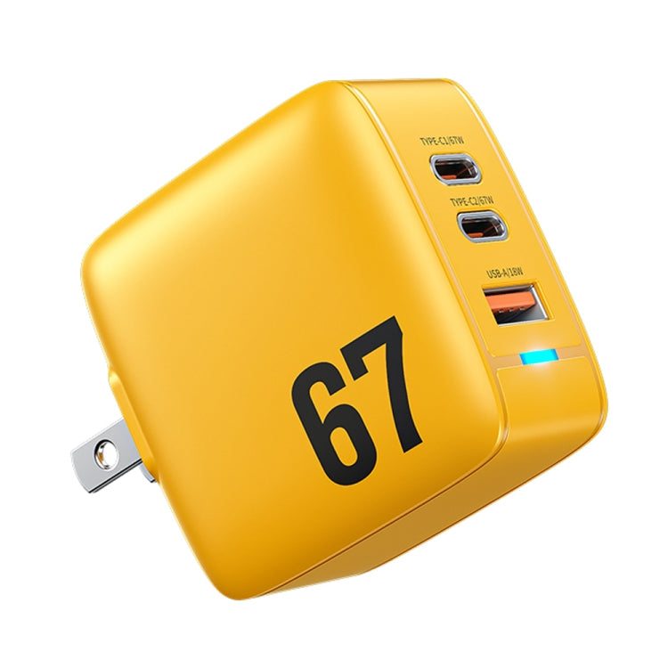 Cargador WK WP-U141 67W USB+Doble USB-C / Type-C GaN, CN Plug, US Plug, EU Plug, UK Plug