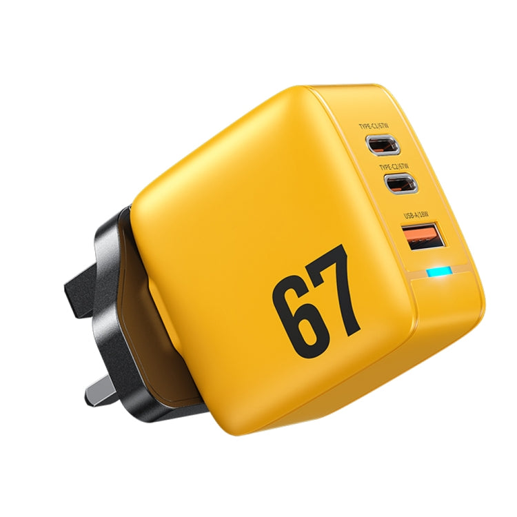 Cargador WK WP-U141 67W USB+Doble USB-C / Type-C GaN, CN Plug, US Plug, EU Plug, UK Plug
