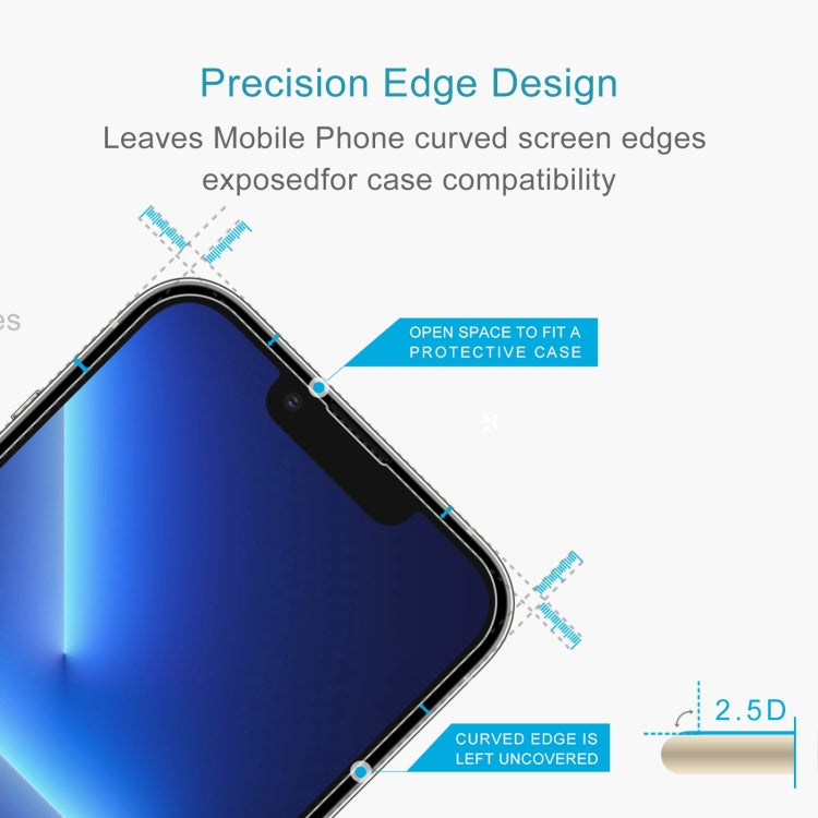 Película de vidrio templado de aluminio alto de 0.26 mm 9H 2.5D, For iPhone 16e / 13 / 13 Pro, For iPhone 15 Plus / 15 Pro Max, For iPhone 15 / 15 Pro, For iPhone 14 Plus, For iPhone 14, For iPhone 14 Pro, For iPhone 14 Pro Max, For iPhone 13 Pro Max  ...