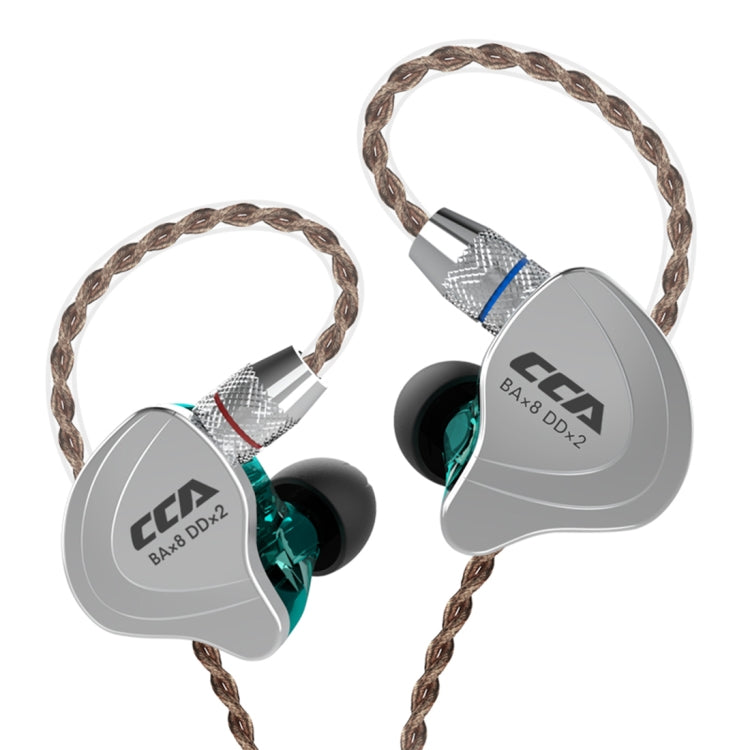 CCA CCA-C10 Auricular intrauditivo híbrido controlado por cable de diez unidades chapado en oro de 3,5 mm, with Mic, without Mic