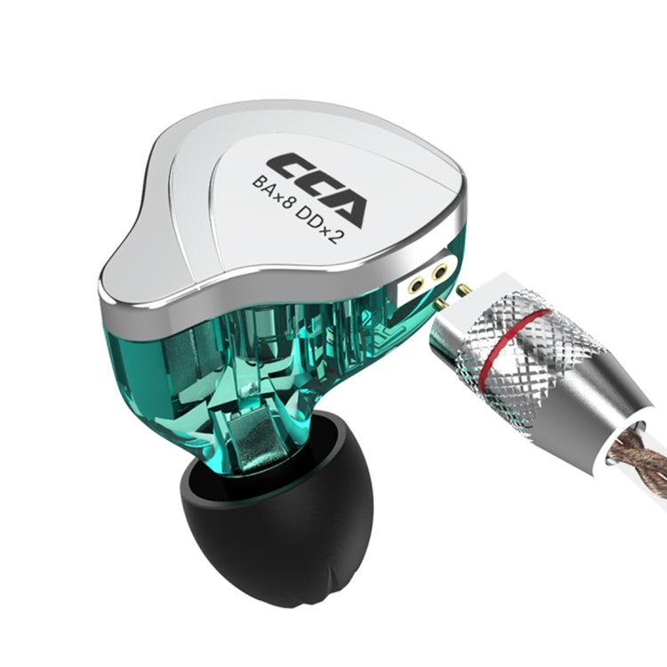 CCA CCA-C10 Auricular intrauditivo híbrido controlado por cable de diez unidades chapado en oro de 3,5 mm, with Mic, without Mic