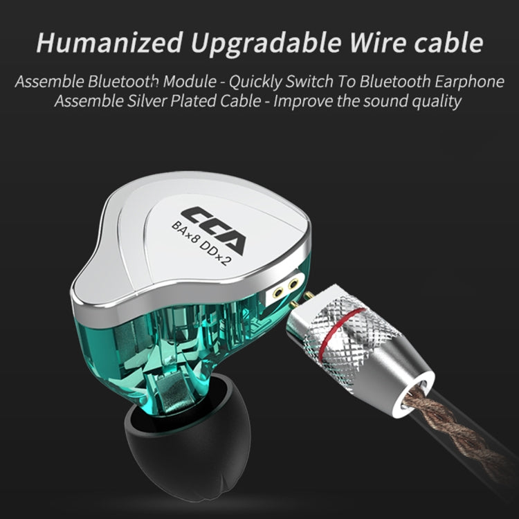 CCA CCA-C10 Auricular intrauditivo híbrido controlado por cable de diez unidades chapado en oro de 3,5 mm, with Mic, without Mic