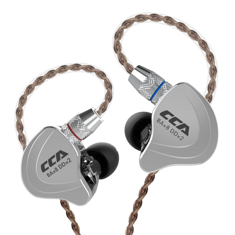 CCA CCA-C10 Auricular intrauditivo híbrido controlado por cable de diez unidades chapado en oro de 3,5 mm, with Mic, without Mic