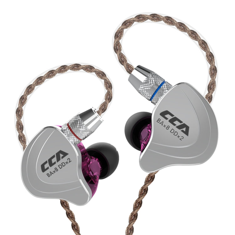 CCA CCA-C10 Auricular intrauditivo híbrido controlado por cable de diez unidades chapado en oro de 3,5 mm, with Mic, without Mic