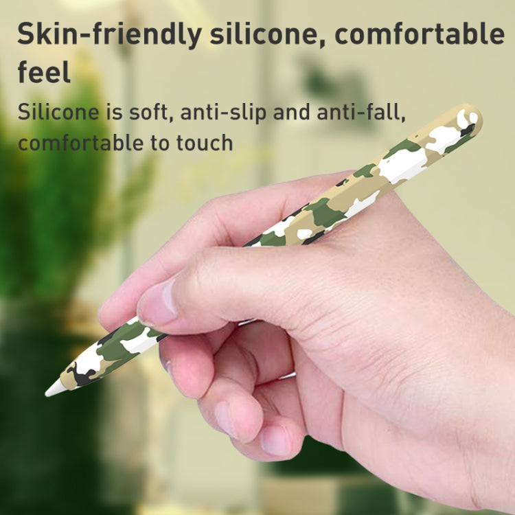 Estuche protector de bolígrafo de silicona de camuflaje, For Apple Pencil 2, For Apple Pencil 1
