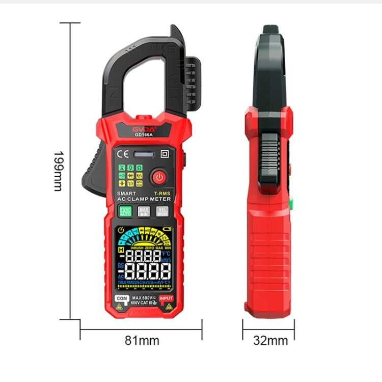 Multímetro de pinza digital GVDA GD166B compatible con CC, GD166B