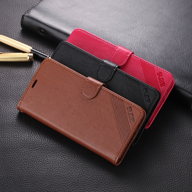 AZNS Estuche de cuero con tapa horizontal con textura de piel de oveja con soporte y ranuras para tarjetas y billetera, For iPhone 11, For iPhone 11 Pro, For iPhone 11 Pro Max, For Xiaomi Redmi 7, For Xiaomi Redmi 7A, For Xiaomi Redmi 8 / 8A           ...