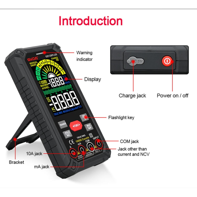 Multímetro digital automático inteligente de alta precisión GVDA GD128PLUS, GD128PLUS