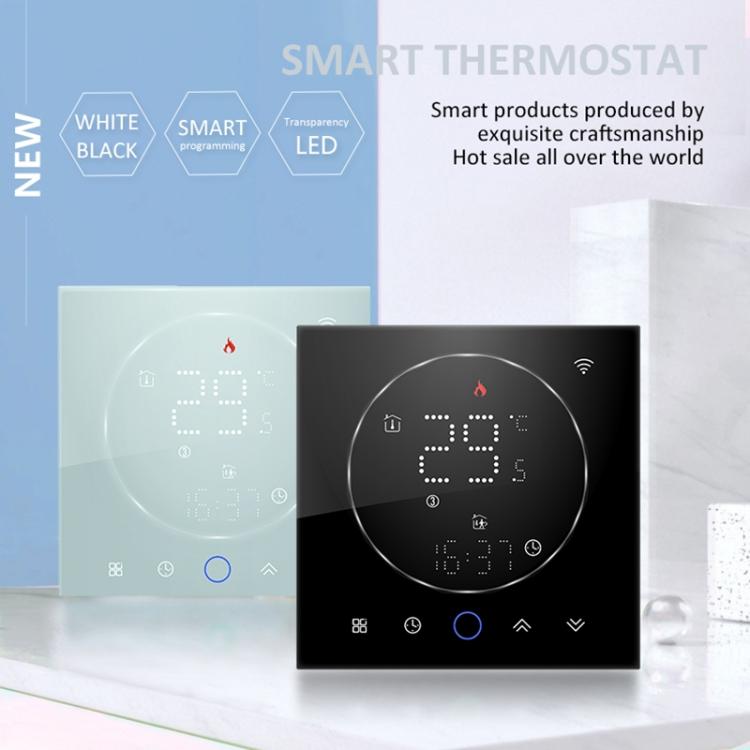 BHT-008GBL 95-240V AC 16A Smart Home Calefacción eléctrica Termostato LED sin WiFi, Without WiFi