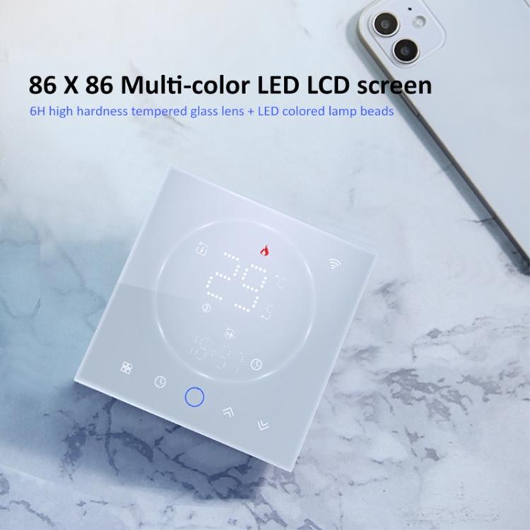 BHT-008GBL 95-240V AC 16A Smart Home Calefacción eléctrica Termostato LED sin WiFi, Without WiFi