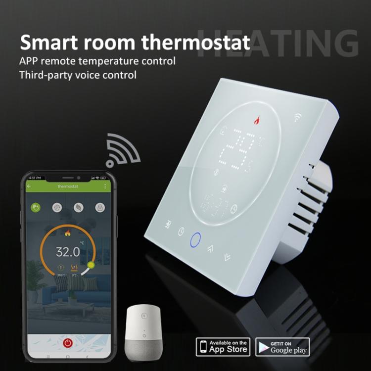 BHT-008GBL 95-240V AC 16A Smart Home Calefacción eléctrica Termostato LED sin WiFi, Without WiFi