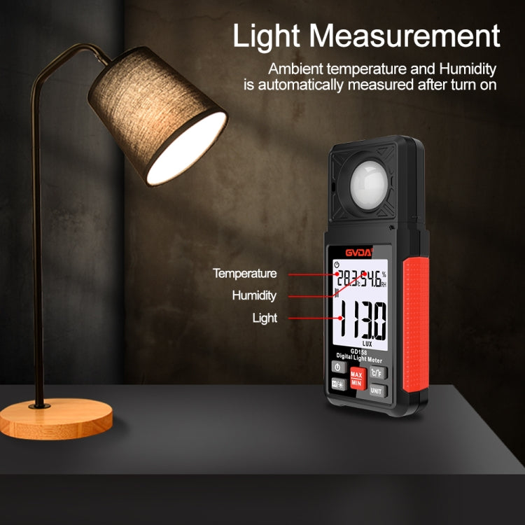 GVDA GD158 200000Lux Digital Light Meter Tester Brillo Fotómetro