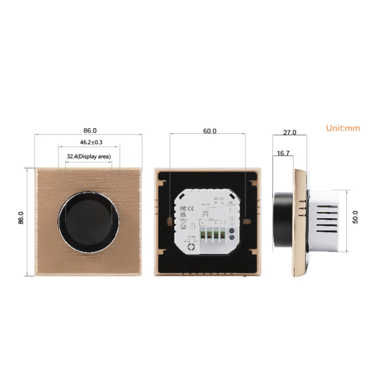 BHT-7000-GBLZB 95-240V AC 16A Smart Knob Termostato Controlador de calefacción eléctrica con Zigbee y WiFi, BHT-7000-GBLZB