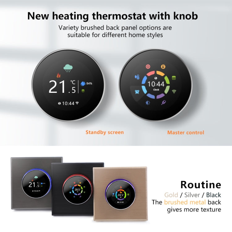 BHT-7000-GBLZB 95-240V AC 16A Smart Knob Termostato Controlador de calefacción eléctrica con Zigbee y WiFi, BHT-7000-GBLZB