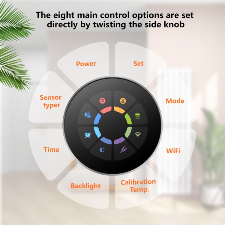 BHT-7000-GBLZB 95-240V AC 16A Smart Knob Termostato Controlador de calefacción eléctrica con Zigbee y WiFi, BHT-7000-GBLZB