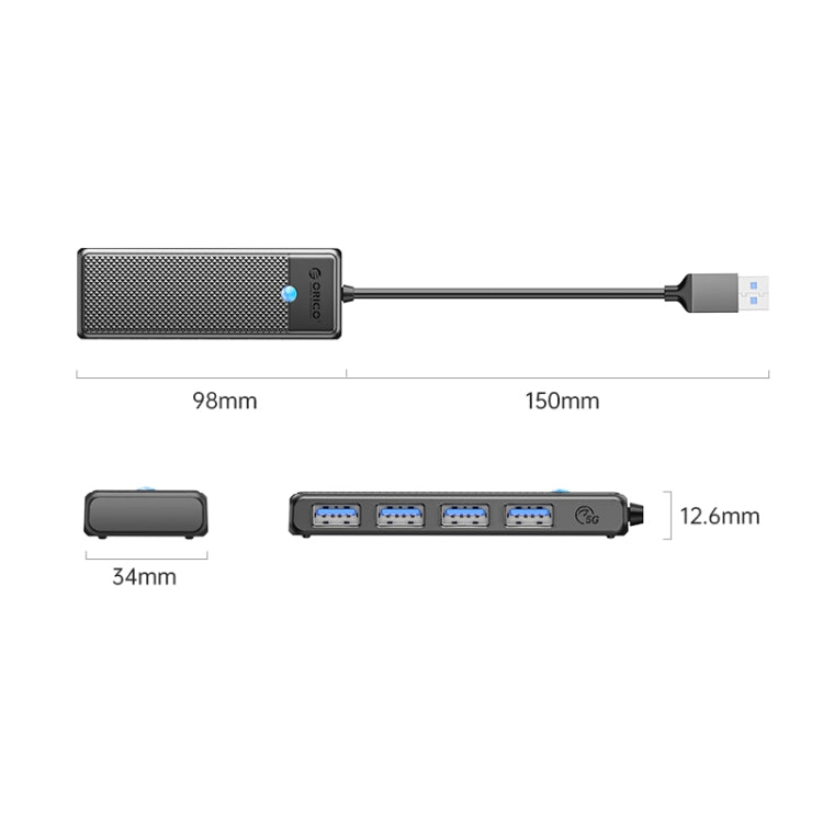 ORICO PAPW4A-U3 Adaptador HUB de estación de acoplamiento multifunción USB a USB 4 en 1, PAPW4A-U3
