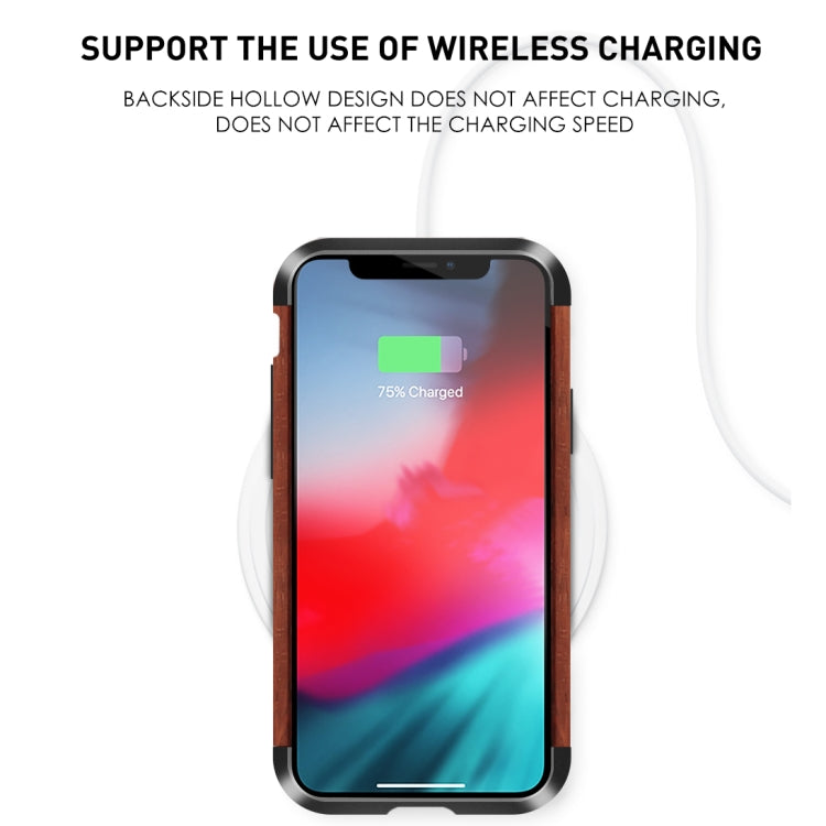 R-JUST Metal + Estuche protector con marco de madera, For iPhone 11, For iPhone 11 Pro, For iPhone 11 Pro Max, For iPhone SE 2022 / SE 2020 / 8 / 7, For iPhone X / XS, For iPhone XS Max, For iPhone XR