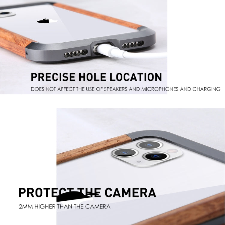 R-JUST Metal + Estuche protector con marco de madera, For iPhone 11, For iPhone 11 Pro, For iPhone 11 Pro Max, For iPhone SE 2022 / SE 2020 / 8 / 7, For iPhone X / XS, For iPhone XS Max, For iPhone XR