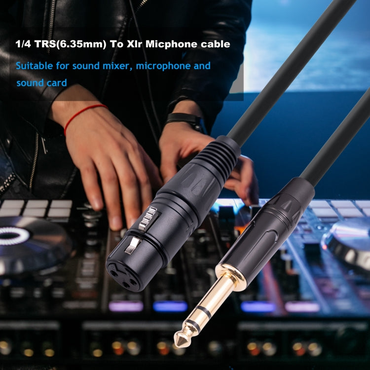 Cable de micrófono hembra de 6,35 mm 1/4 TRS macho a XLR de 3 pines, 1m, 1.8m, 3m, 5m, 10m