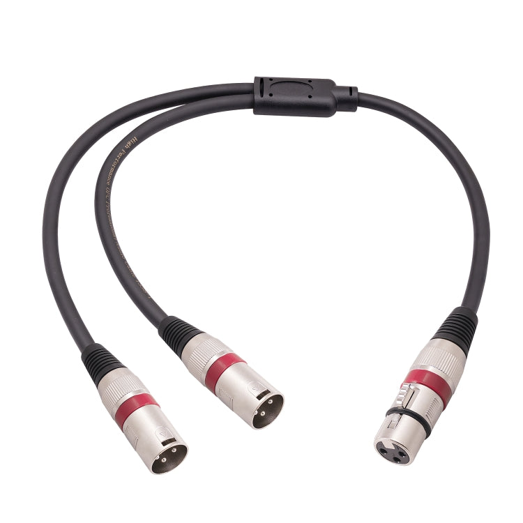 2055YMMF-05 Cable de audio XLR hembra de 3 pines a macho doble, longitud: 50 cm, XLR F to Dual M (Black+Red), XLR F to Dual M (Black+Blue), XLR F to Dual M (Black)