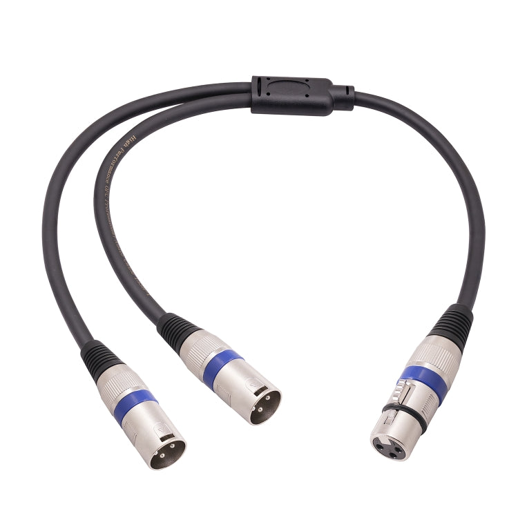 2055YMMF-05 Cable de audio XLR hembra de 3 pines a macho doble, longitud: 50 cm, XLR F to Dual M (Black+Red), XLR F to Dual M (Black+Blue), XLR F to Dual M (Black)