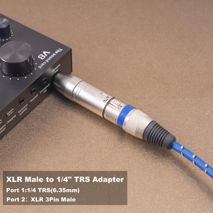 LZ1180 6,35 mm 1/4 TRS macho a XLR adaptador macho de 3 pines, LZ1180