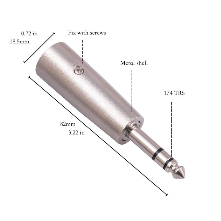 2206-1 6,35 mm 1/4 TRS macho a XLR adaptador macho de 3 pines, 2206-1