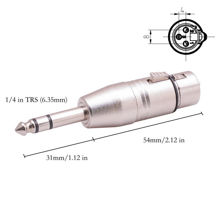 Adaptador LZ1179 6.35mm 1/4 TRS macho a XLR hembra de 3 pines, LZ1179