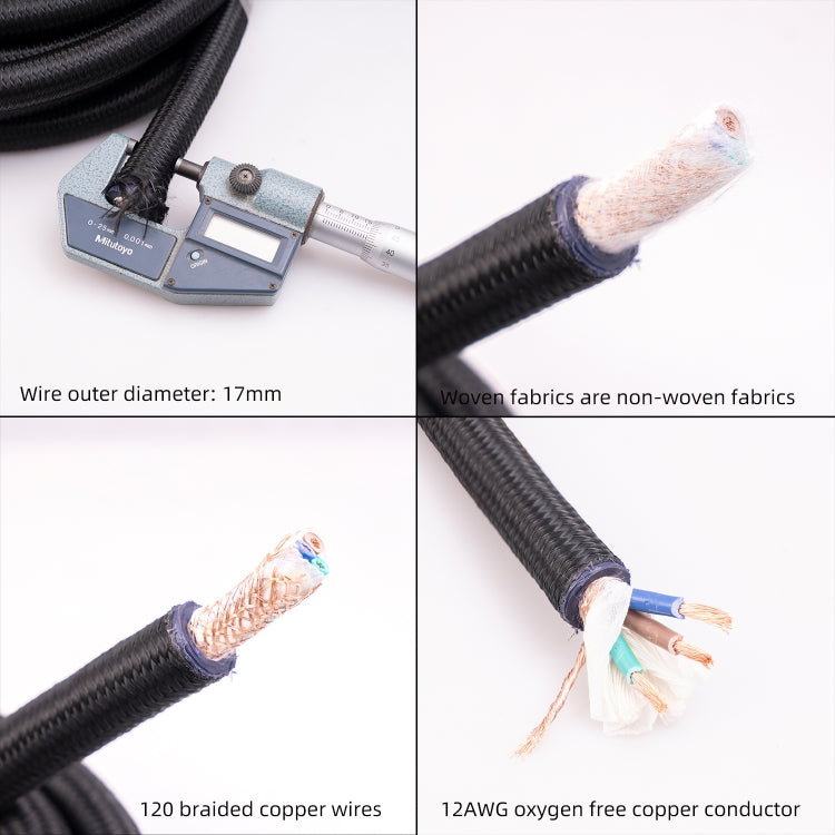 Cable de alimentación de CA universal de audio HiFi 3720 Enchufe de EE. UU., 1m, 2m, 3m