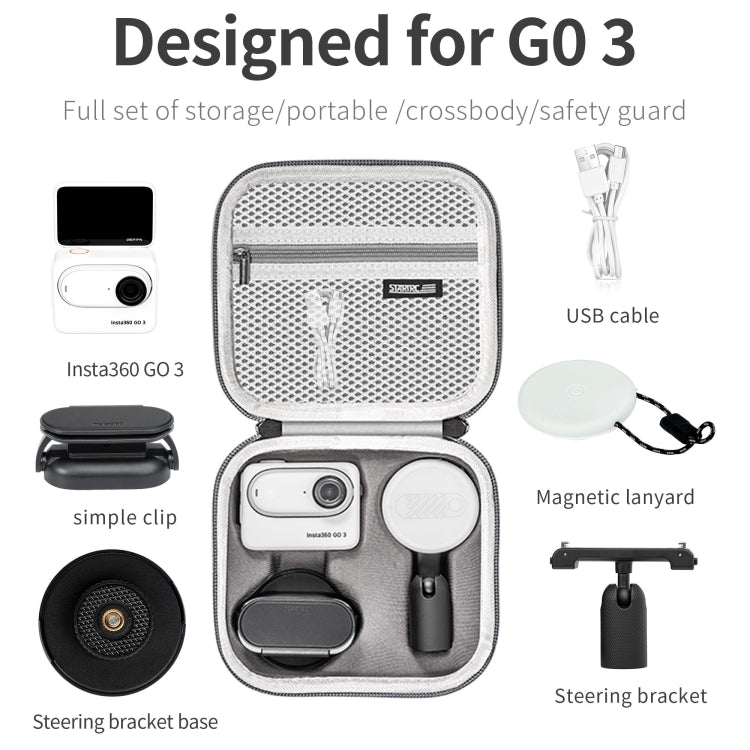 Caja de almacenamiento de PU portátil STARTRC, For Insta360 GO 3 / GO 3S