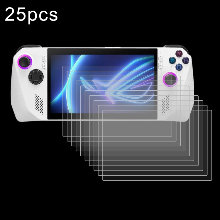 25 piezas 9H 0,3 mm película de vidrio templado a prueba de explosiones, For ASUS Xbox Ally 7.0 inch 2025, For ASUS Rog Ally X 7.0, For ASUS ROG Ally