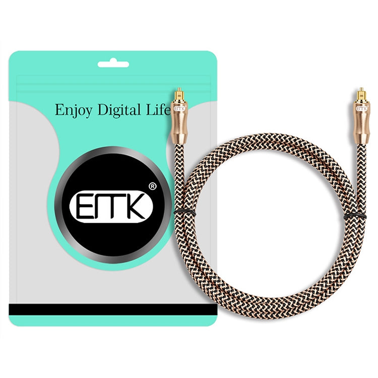 Cable de conexión de fibra óptica de audio digital de TV chapado en oro EMK, 0.5m, 1m, 1.5m, 2m, 3m, 5m, 8m, 10m, 15m, 20m, 25m, 30m