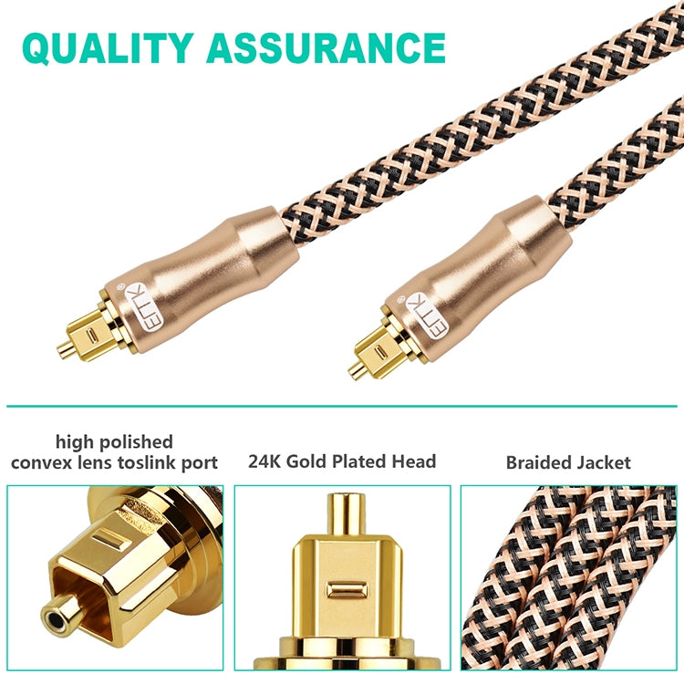 Cable de conexión de fibra óptica de audio digital de TV chapado en oro EMK, 0.5m, 1m, 1.5m, 2m, 3m, 5m, 8m, 10m, 15m, 20m, 25m, 30m