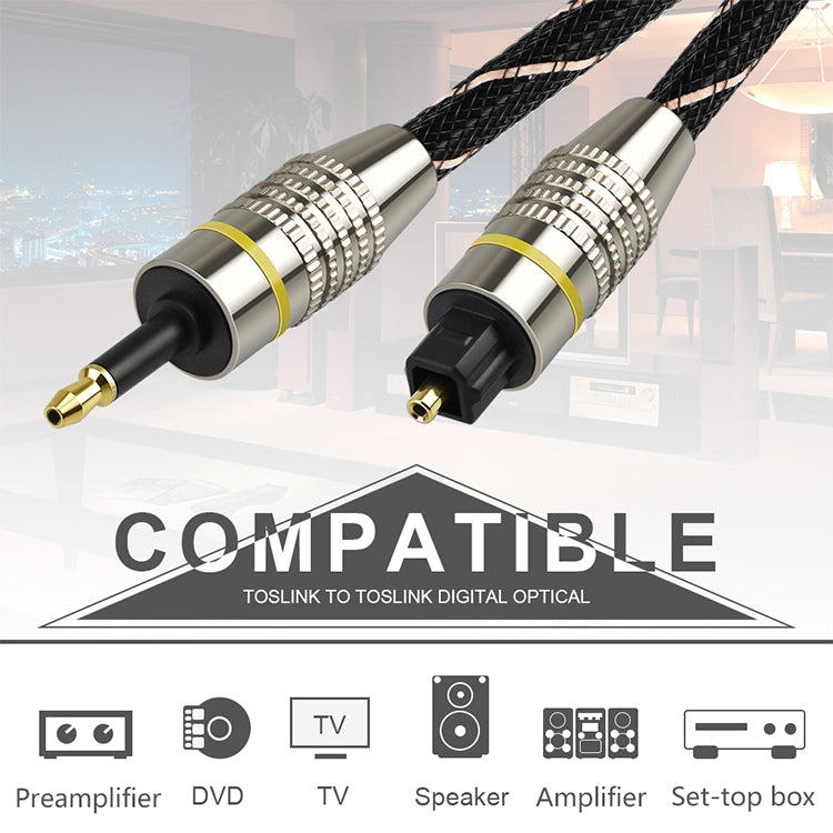 Puerto cuadrado EMK a decodificador de puerto redondo Cable de conexión de fibra óptica de audio digital, 1m, 1.5m, 2m, 3m, 5m, 10m