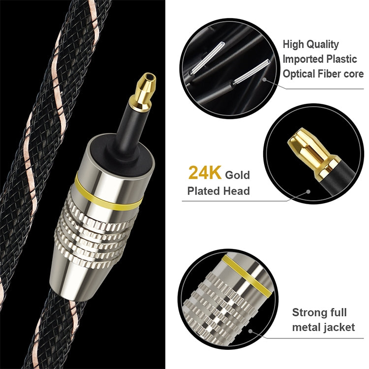 Puerto cuadrado EMK a decodificador de puerto redondo Cable de conexión de fibra óptica de audio digital, 1m, 1.5m, 2m, 3m, 5m, 10m