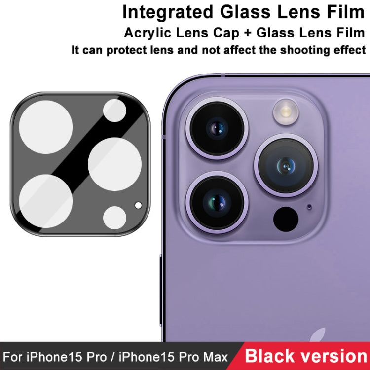Película de lente de vidrio integrada de alta definición imak, versión negra, For iPhone 15 Pro / 15 Pro Max, For iPhone 15  / 15 Plus
