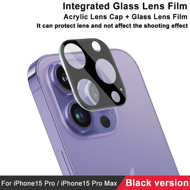 Película de lente de vidrio integrada de alta definición imak, versión negra, For iPhone 15 Pro / 15 Pro Max, For iPhone 15  / 15 Plus