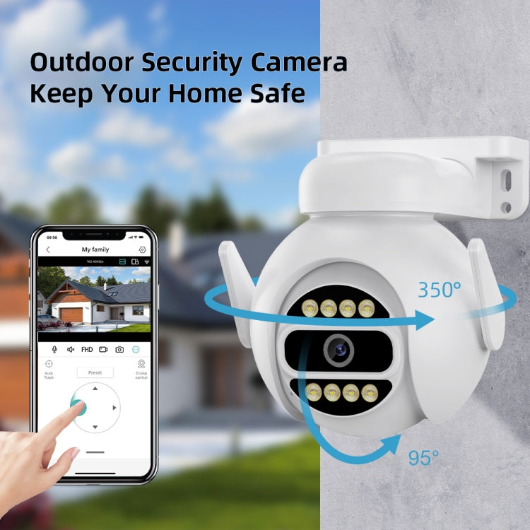 Cámara IP de vigilancia WiFi inteligente A8-C2 de 2MP, visión nocturna a todo color de doble luz / Audio bidireccional / Tarjeta TF, US Plug, EU Plug, AU Plug, UK Plug