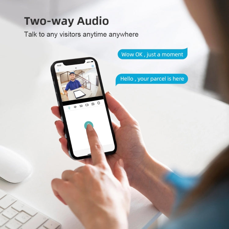Cámara IP de vigilancia WiFi inteligente A8-C2 de 2MP, visión nocturna a todo color de doble luz / Audio bidireccional / Tarjeta TF, US Plug, EU Plug, AU Plug, UK Plug